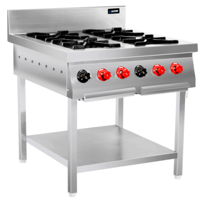 FOUR BURNER GAS RANGE WITH SPLASH-BACK