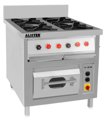 FOUR BURNER GAS RANGE WITH SPLASH-BACK