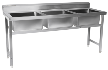 Three Sink Unit with Splash Back