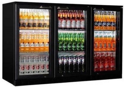Black Back Bar Refrigerator 3 Door