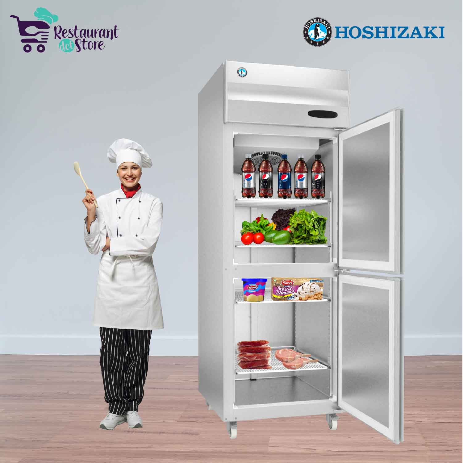 HRFW77-04 HOSHIZAKI SS TWO DOOR VERTICAL COMBI UNIT